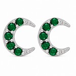 Load image into Gallery viewer, Mayank | Crescent Stone Stud Earrings
