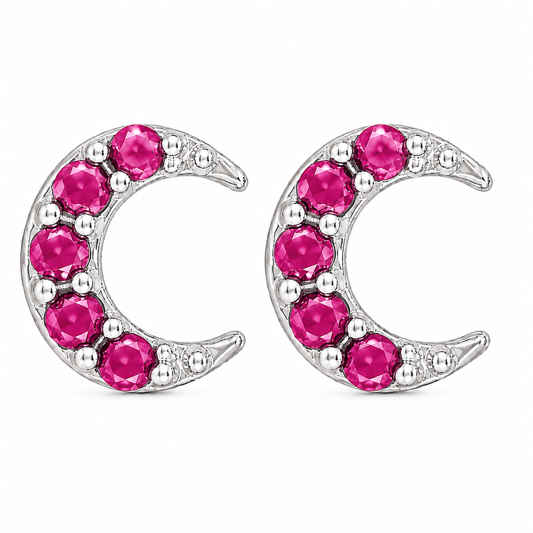Mayank | Crescent Stone Stud Earrings
