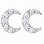 Load image into Gallery viewer, Mayank | Crescent Stone Stud Earrings
