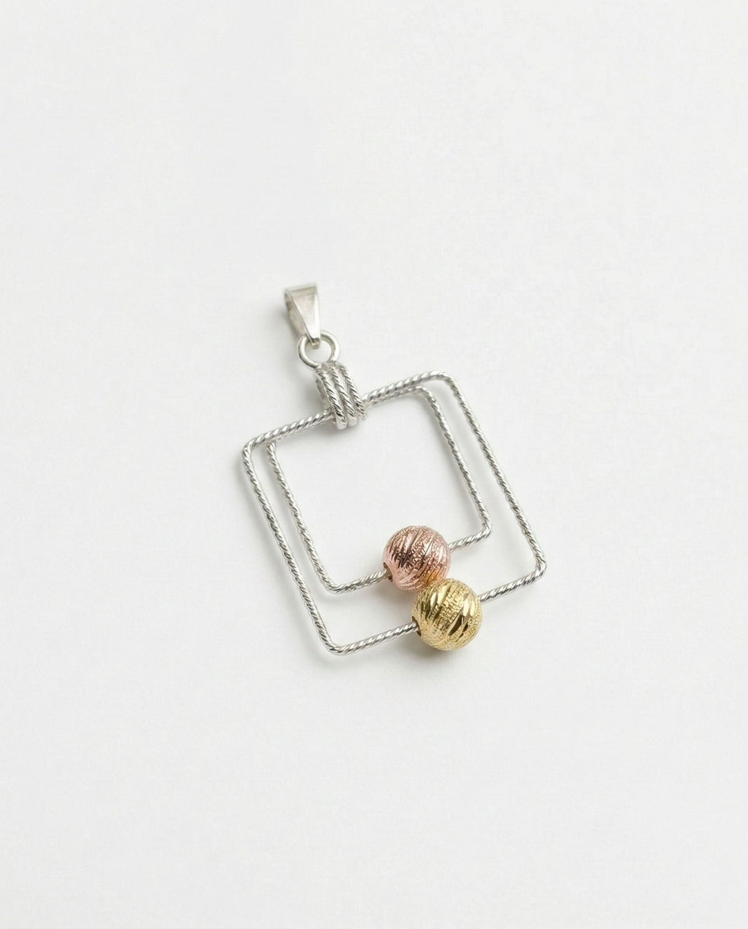 MYNAH Square Pendant - Gold Plating | Sterling Silver | MandalS001