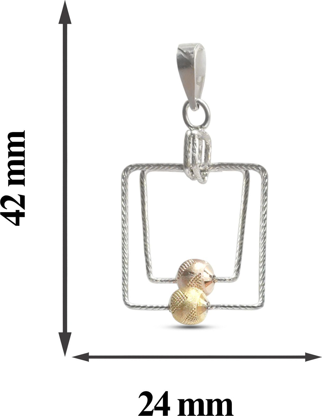 MYNAH Square Pendant - Gold Plating | Sterling Silver | MandalS001