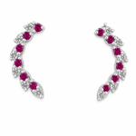 Load image into Gallery viewer, Manika | Curved Vine Stone Earrings

