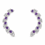 Load image into Gallery viewer, Manika | Curved Vine Stone Earrings
