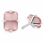 Load image into Gallery viewer, MELORA | RECTANGLE SHAPED SILVER EARRINGS

