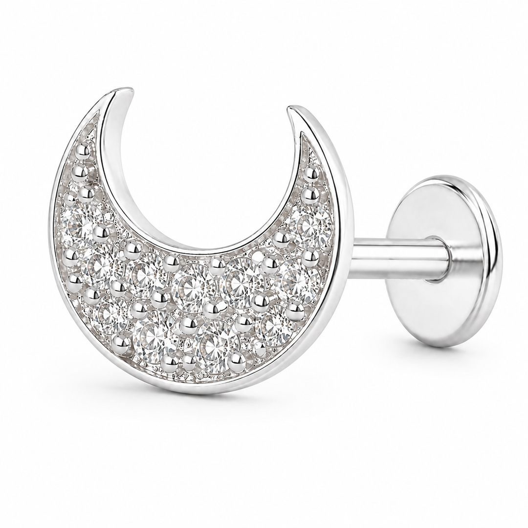 Moon | Crescent Shaped Silver Earring
