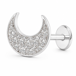 Load image into Gallery viewer, Moon | Crescent Shaped Silver Earring
