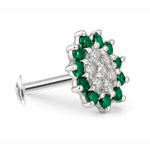 Load image into Gallery viewer, Meena | Two-Tone Floral Halo Earrings

