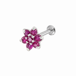 Load image into Gallery viewer, Manya | 7-Stone Flower Shaped Earrings
