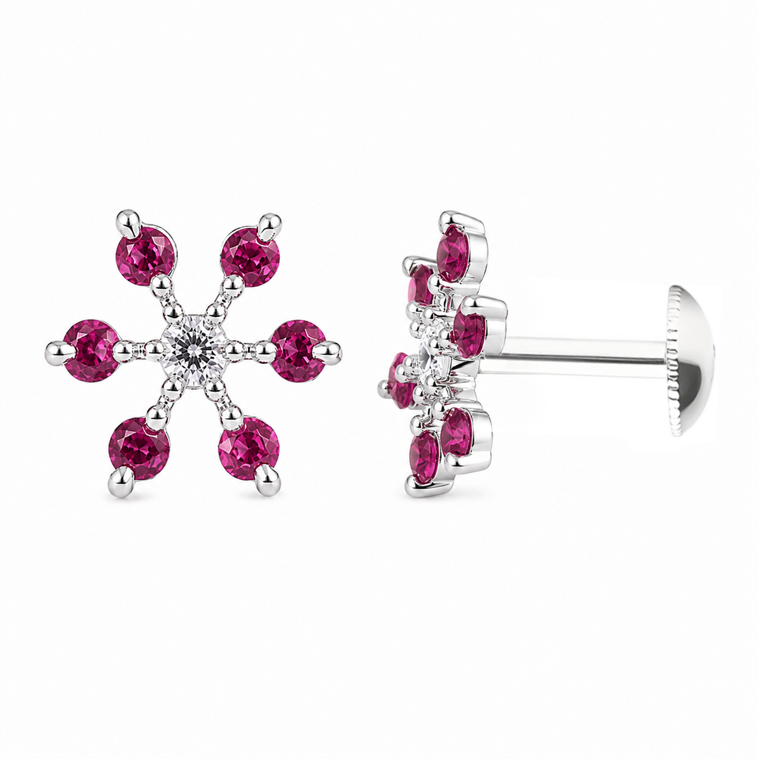 Medha | 7-Stone Starburst Stud Earrings