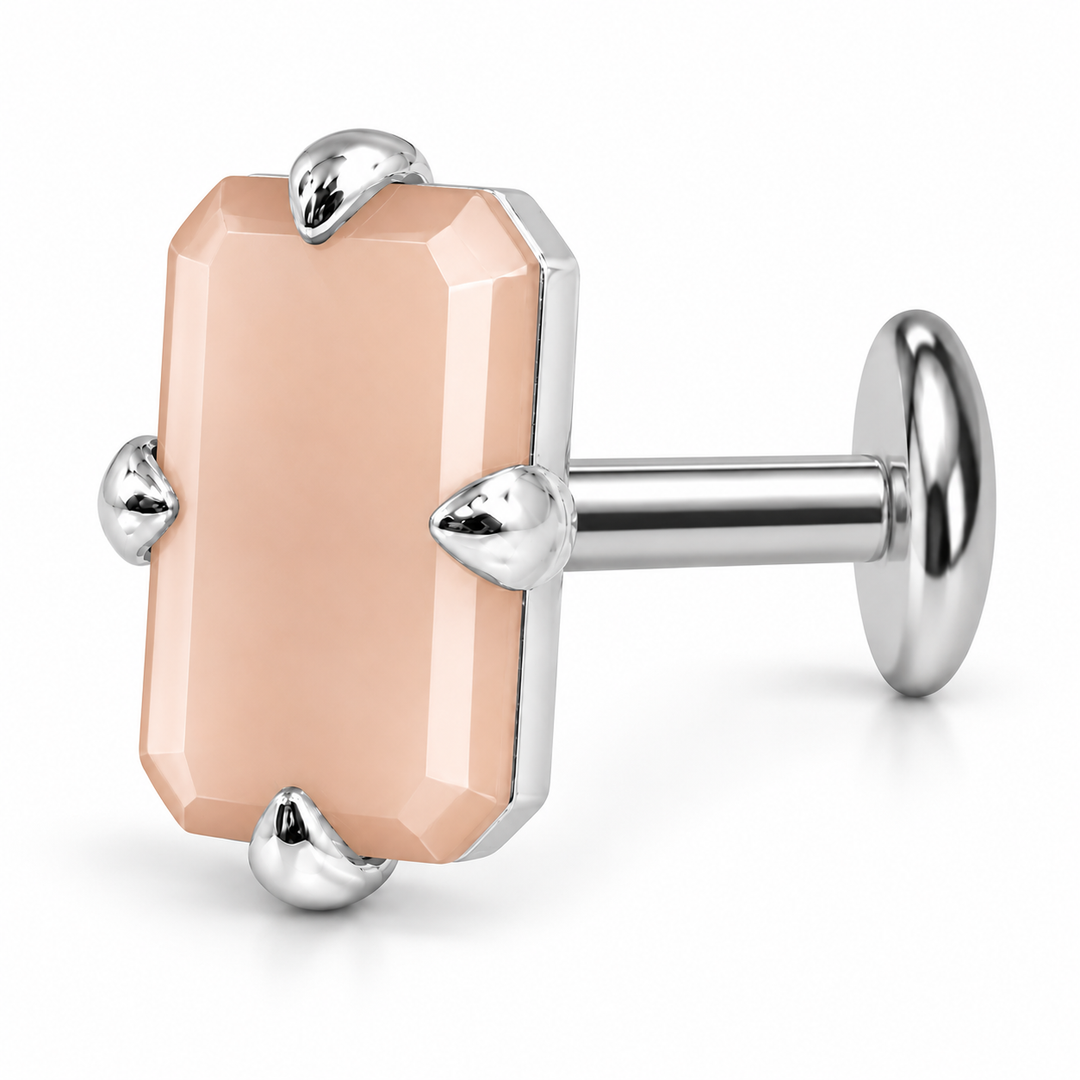 MELORA | RECTANGLE SHAPED SILVER NOSE PIN