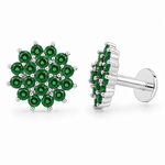 Load image into Gallery viewer, Manvi | 19-Stone Floral Cluster Earrings
