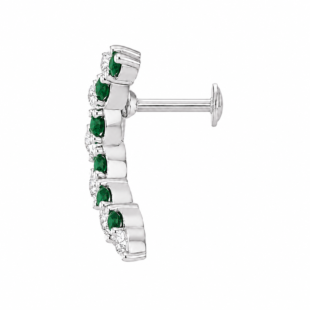 Manika | Curved Vine Stone Earrings