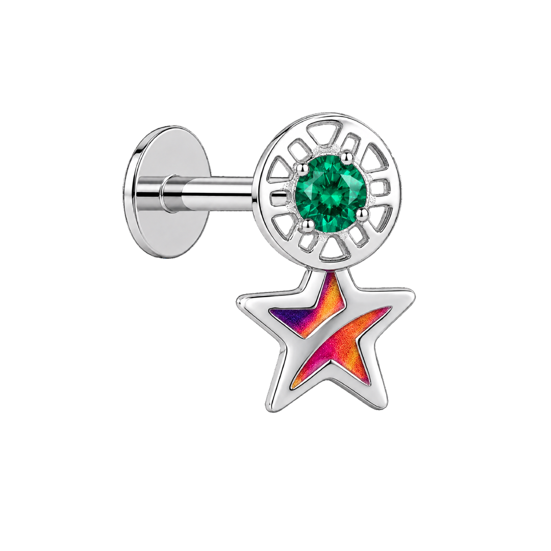 Miraya | Enamel Star Drop Earrings
