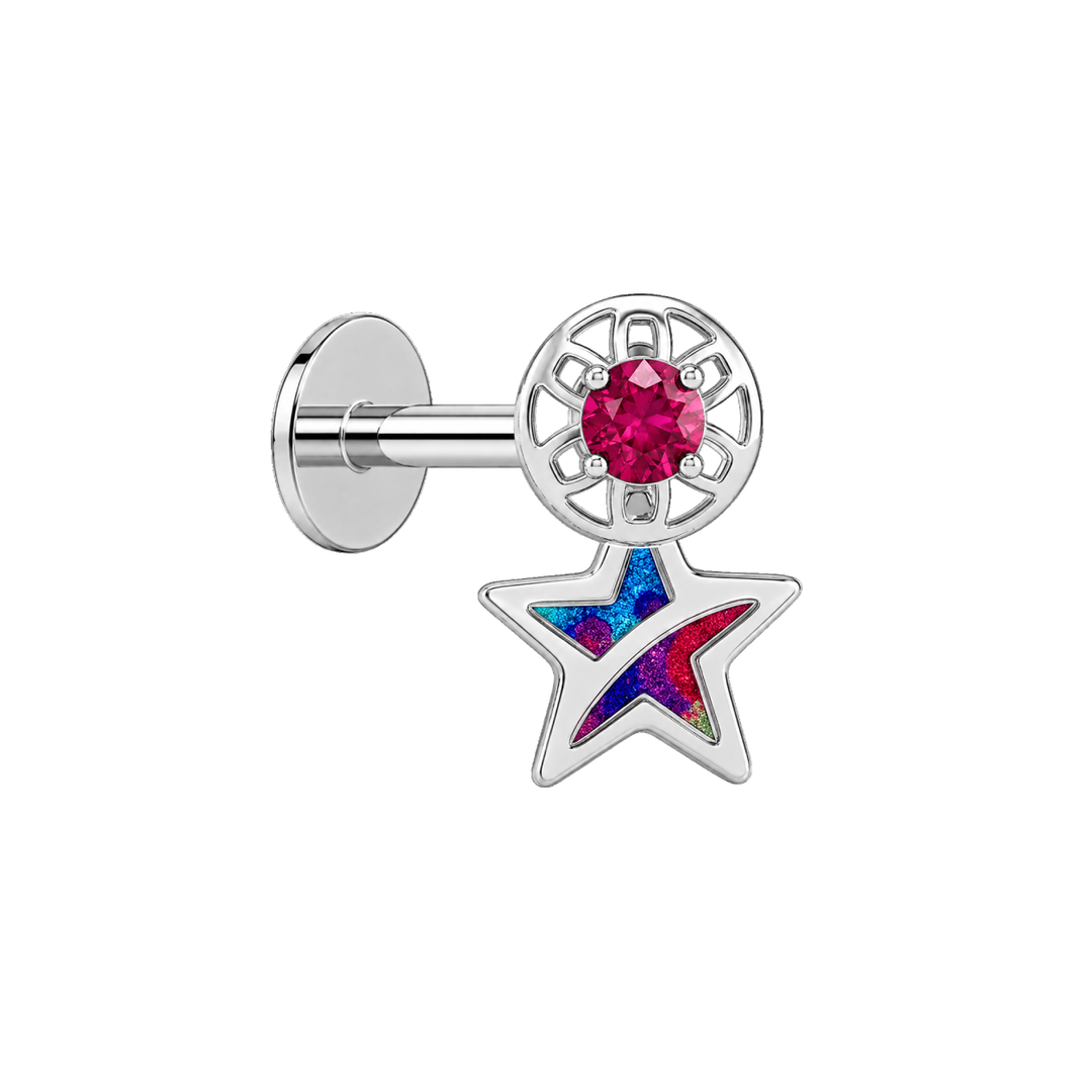 Miraya | Enamel Star Drop Earrings