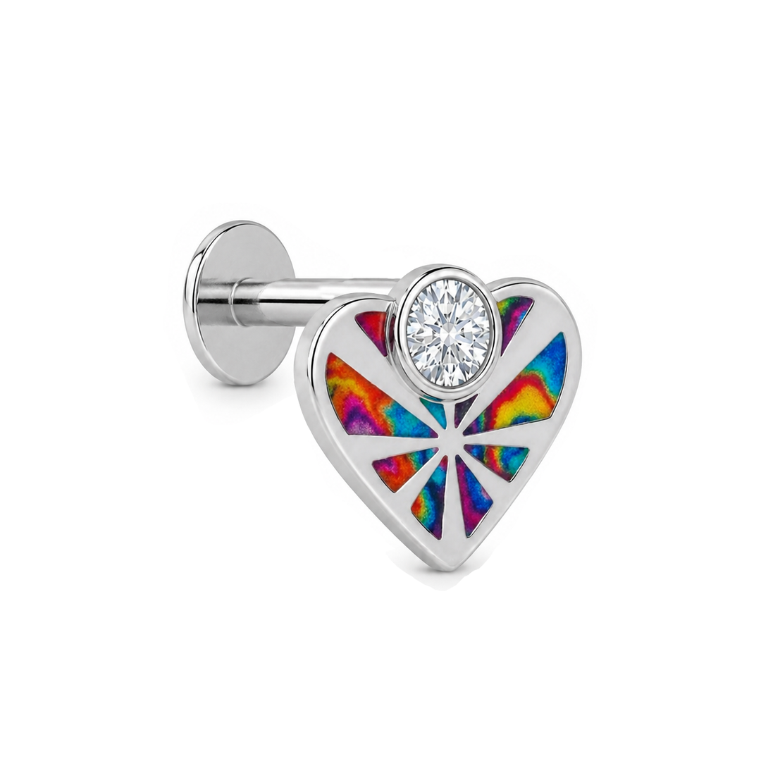Myra | Geometric Heart Stud Earrings