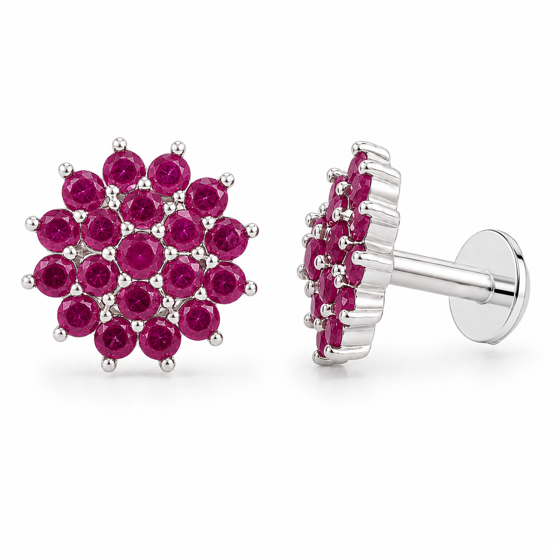 Manvi | 19-Stone Floral Cluster Earrings