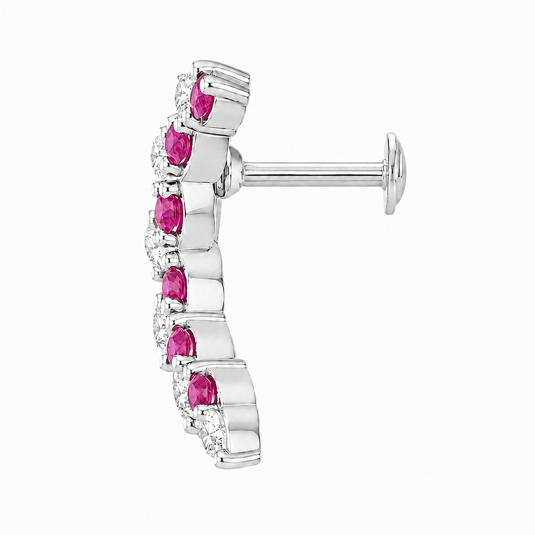Manika | Curved Vine Stone Earrings