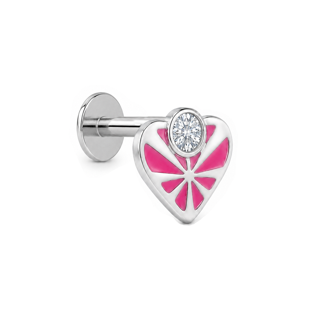 Myra | Geometric Heart Stud Earrings