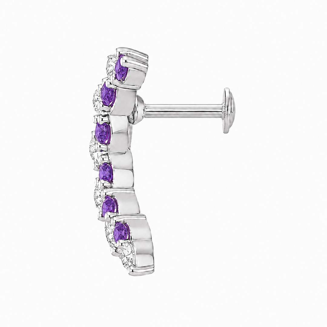 Manika | Curved Vine Stone Earrings