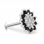 Load image into Gallery viewer, Meena | Two-Tone Floral Halo Earrings
