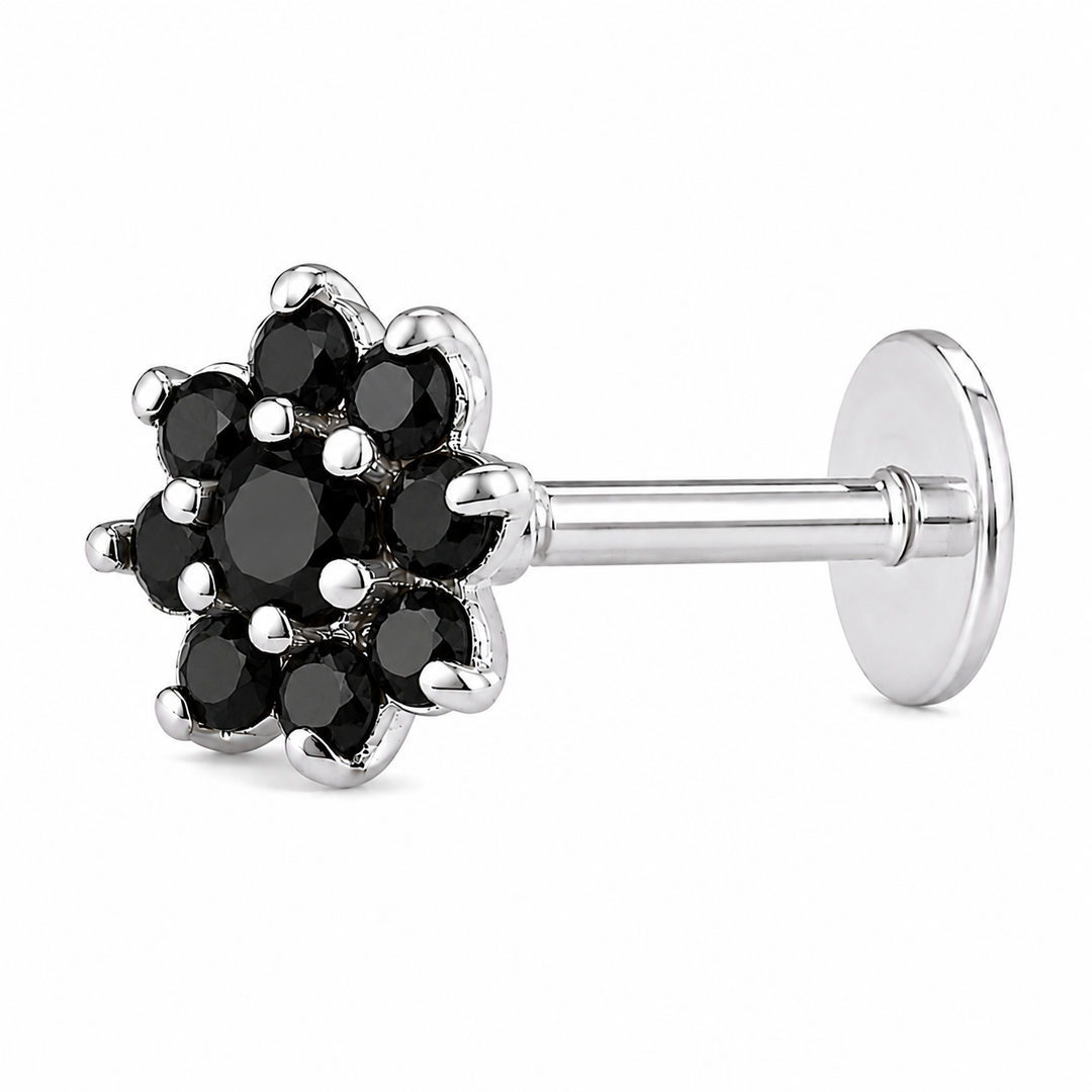 Malini | 9-Stone Flower Shaped Earrings