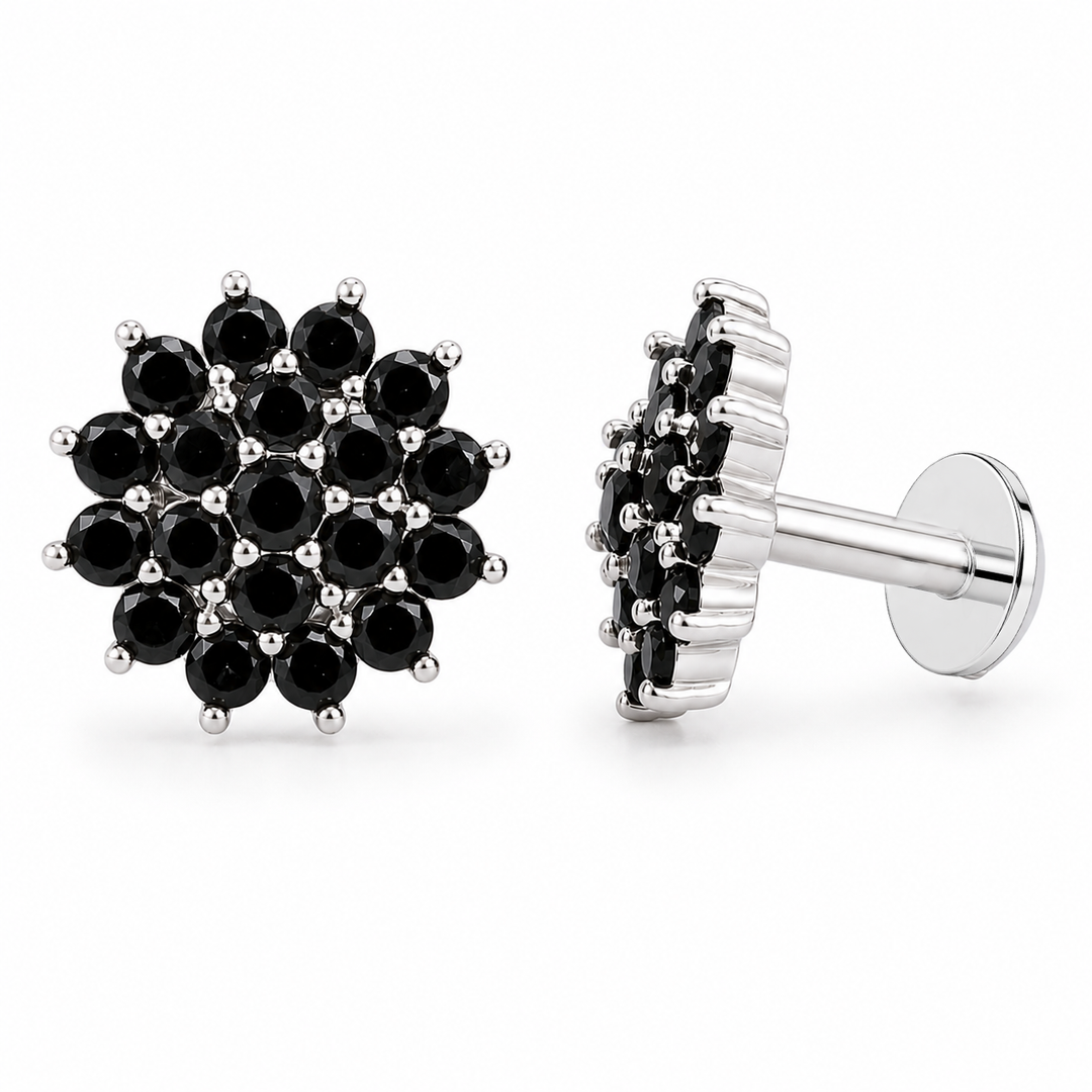 Manvi | 19-Stone Floral Cluster Earrings