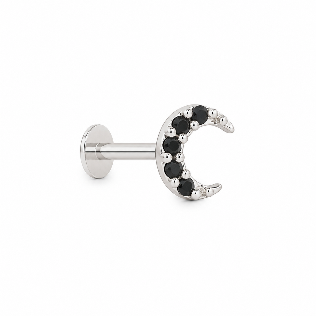 Mayank | Crescent Stone Stud Earrings