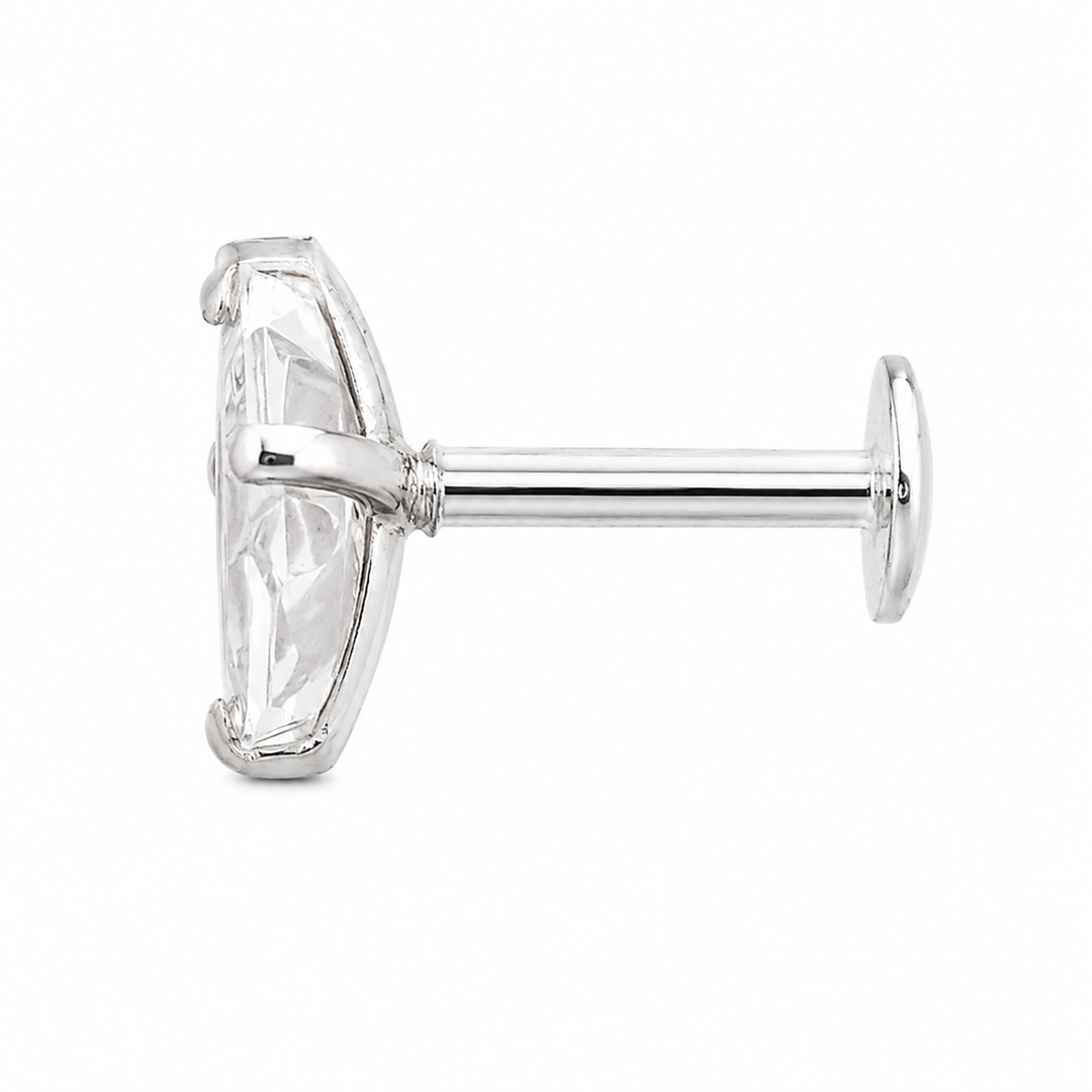 Muskaan| Clear Heart Stone Stud Earrings