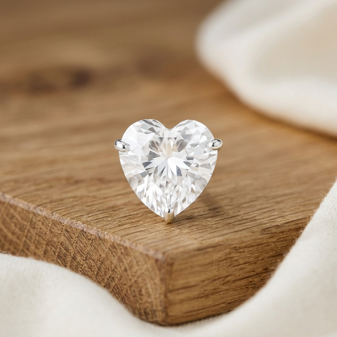 Madira | Heart Shaped Silver Nosepin