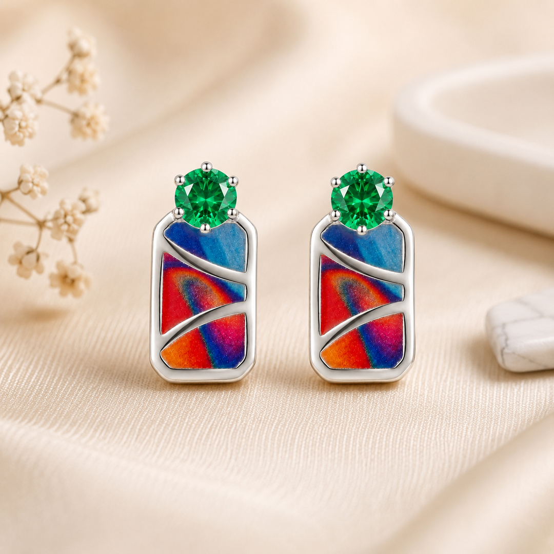Mali | Geometric Colour-Block Earrings