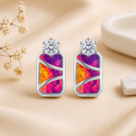 Load image into Gallery viewer, Mali | Geometric Colour-Block Earrings

